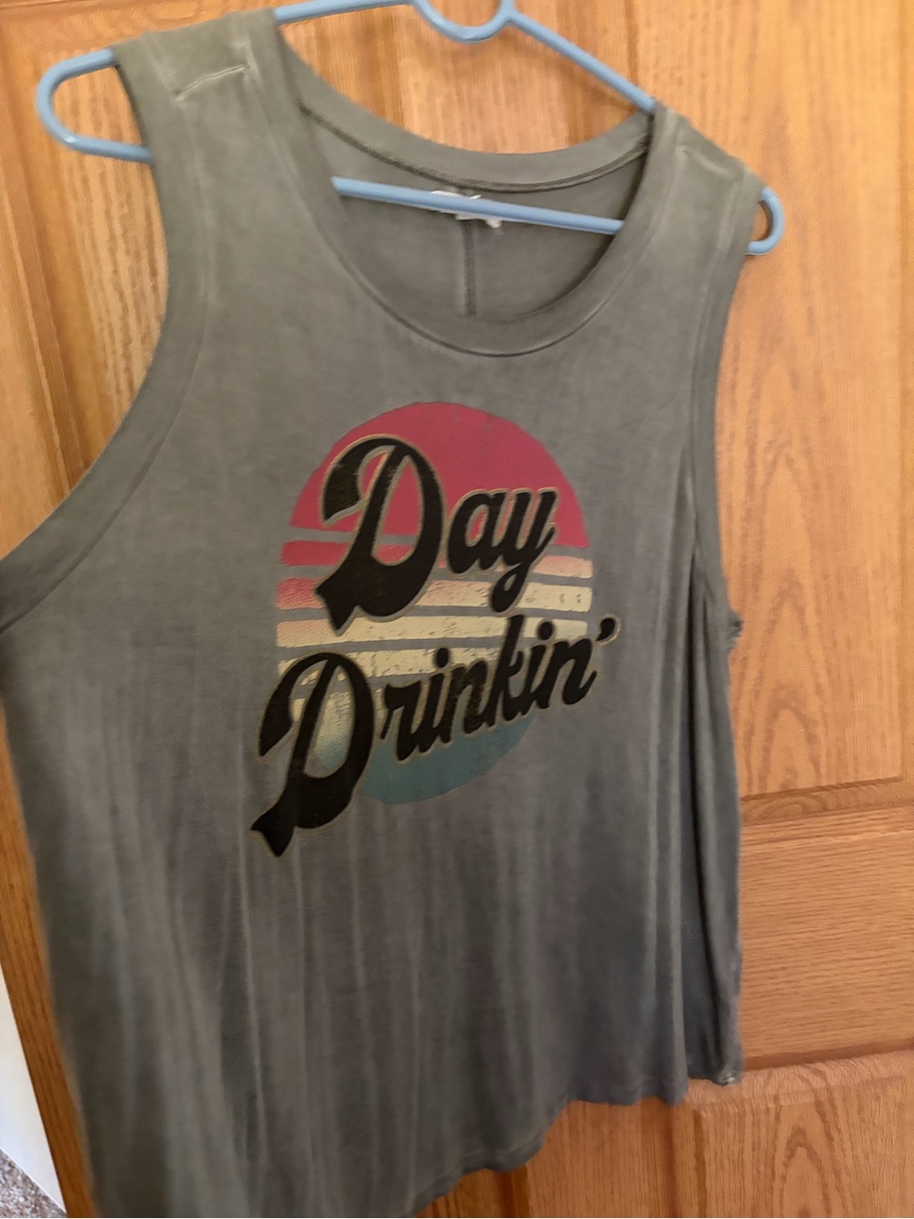 Day Drinkin' Graphic Tank Top - Maurice’s grey with  accent